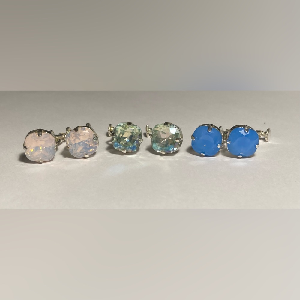 Set of 3 Joan Rivers Crystal Clip-On Earrings